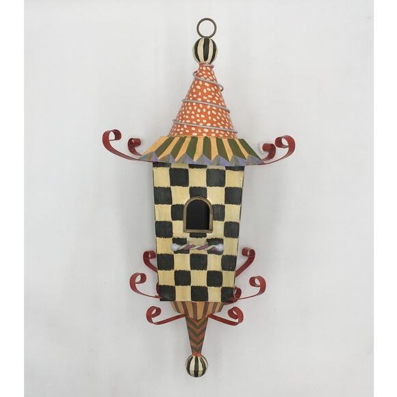 NWOT Mackenzie-Childs Courtly Check Pagoda 24" Bird/Fairy House - Picture 1 of 6
